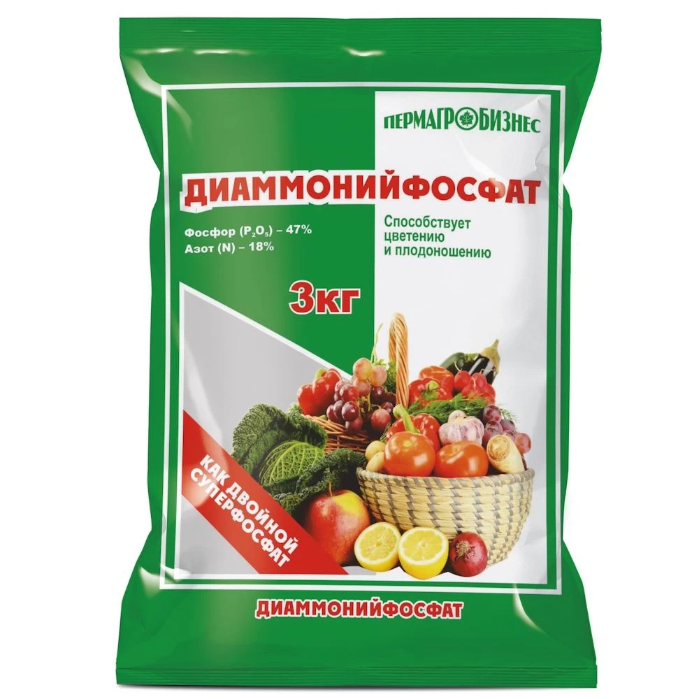 Удобрение Диаммонийфосфат как двойной суперфосфат (ПАБ) Е (3 кг)